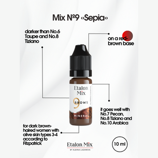 Etalon Mix №9 Sepia Inorganic Pigment 10ml Supreme Permanent