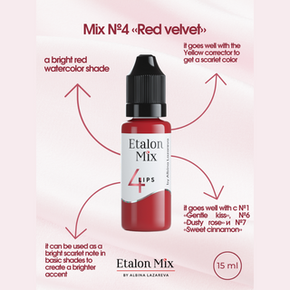 Etalon Mix №4 Red Velvet Lips Pigment 15ml Supreme Permanent