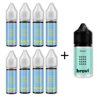 Brovi Complete Brow Pigments Set With FREE Dilutor Supreme Permanent