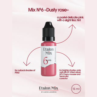 Etalon Mix №6 Dusty Rose Lips Pigment 15ml Supreme Permanent