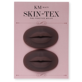 KM Beauty Skin-Tex Dark Brown Lips Best Practice Silicone for Permanent Makeup Artists Set of 2