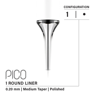 Vertix Pico Round Liner  1 / 0.20 mm Long Taper (20 pack) Supreme Permanent