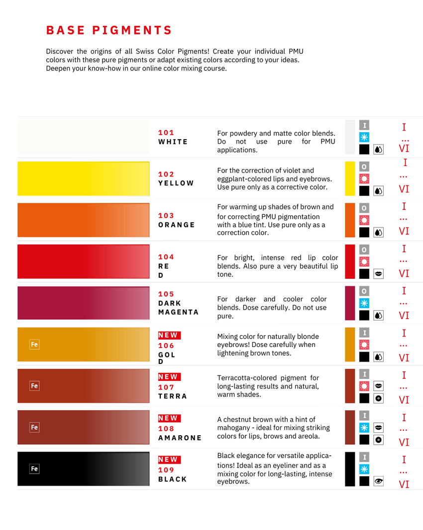 Swiss Color Color Chart Swiss Color Color Chart – Supreme Permanent