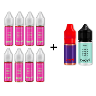 Brovi Full Size Lips Pigments And FREE Light Orange Corrector And FREE Dilutor Supreme Permanent