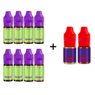 Brovi ONE Inorganic Brows Pigments And FREE Yellow Ochre Corrector 5ml And FREE Red Corrector 5ml Supreme Permanent