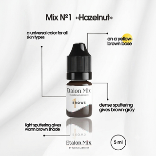 ETALON MIX  Hybrid Brow Pigments Mini Set 5 ml New Supreme Permanent
