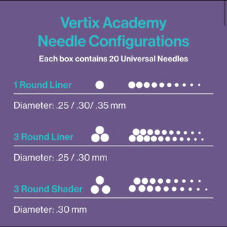 Vertix Academy Needle Cartridges Sample Pack of 6 Supreme Permanent