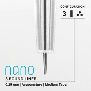 Vertix Nano Round Liner  3 / 0.25mm Medium Taper (20 pack)