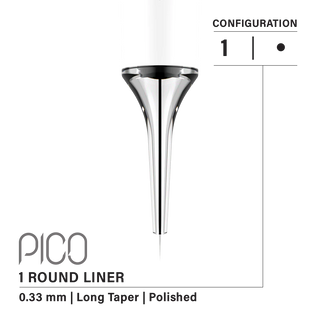 Vertix Pico Round Liner  1 / 0.33 mm Long Taper (20 pack)