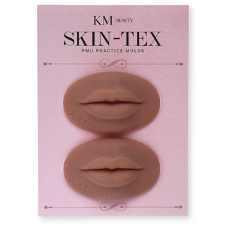 KM Beauty Skin-Tex Brown Lips Best Practice Silicone for Permanent Makeup Artists Set of 2